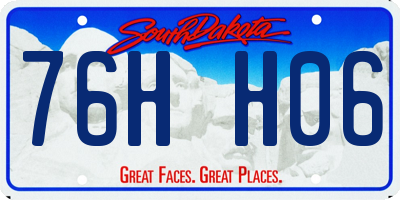 SD license plate 76HH06