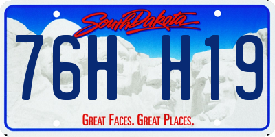 SD license plate 76HH19