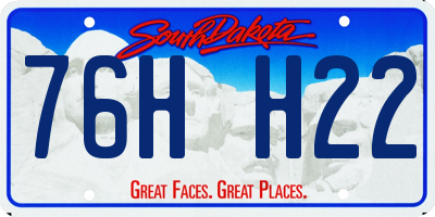 SD license plate 76HH22