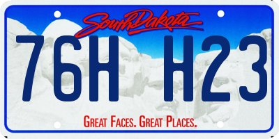 SD license plate 76HH23