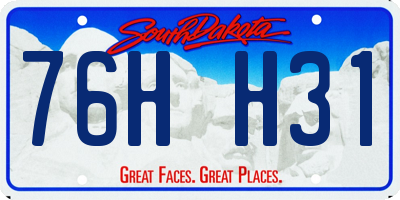 SD license plate 76HH31
