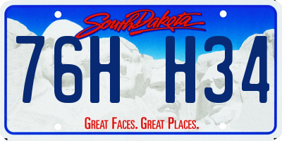 SD license plate 76HH34