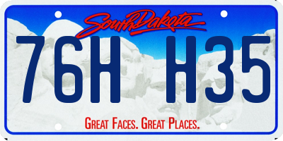 SD license plate 76HH35