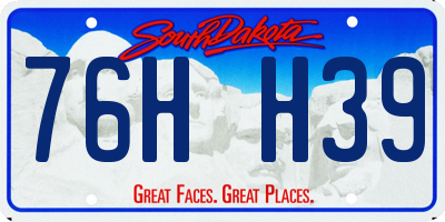 SD license plate 76HH39