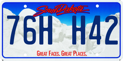 SD license plate 76HH42
