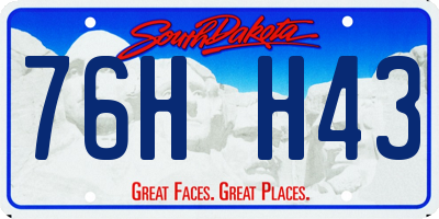 SD license plate 76HH43