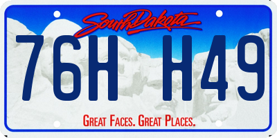 SD license plate 76HH49
