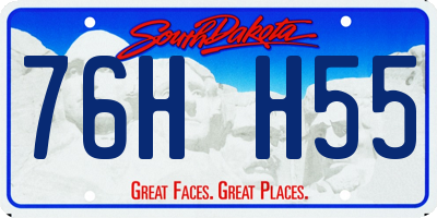 SD license plate 76HH55