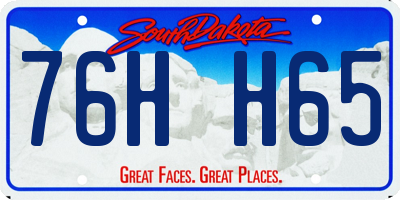 SD license plate 76HH65