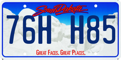 SD license plate 76HH85