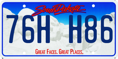 SD license plate 76HH86
