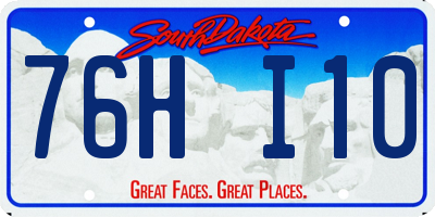 SD license plate 76HI10