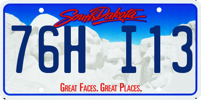 SD license plate 76HI13