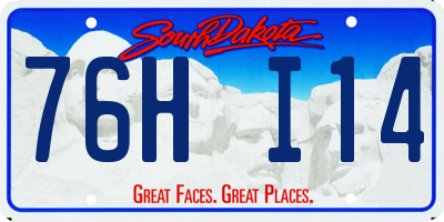 SD license plate 76HI14
