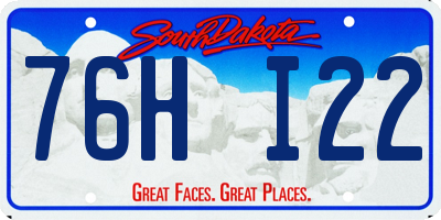 SD license plate 76HI22