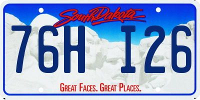 SD license plate 76HI26