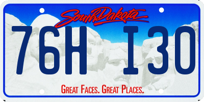 SD license plate 76HI30