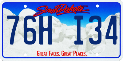 SD license plate 76HI34