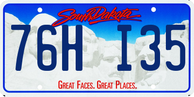 SD license plate 76HI35