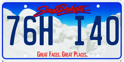 SD license plate 76HI40