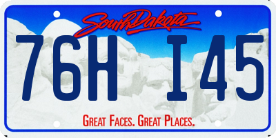 SD license plate 76HI45