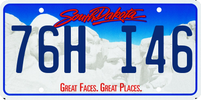 SD license plate 76HI46