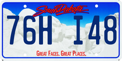 SD license plate 76HI48