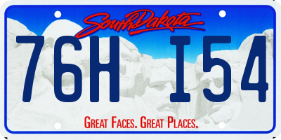 SD license plate 76HI54