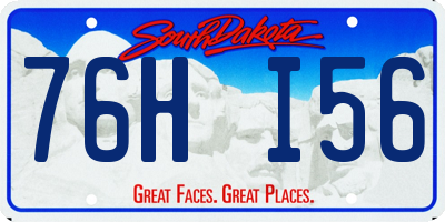 SD license plate 76HI56