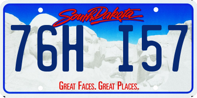 SD license plate 76HI57