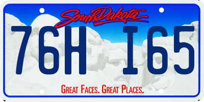 SD license plate 76HI65