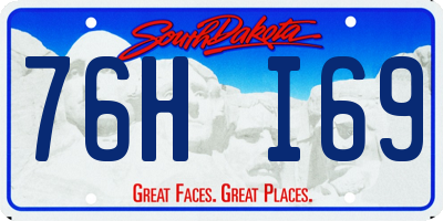 SD license plate 76HI69