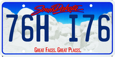 SD license plate 76HI76