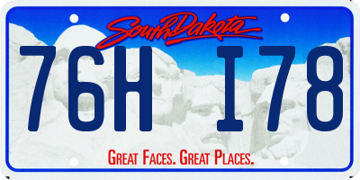 SD license plate 76HI78