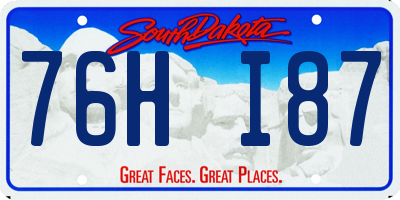 SD license plate 76HI87