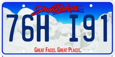 SD license plate 76HI91