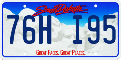 SD license plate 76HI95