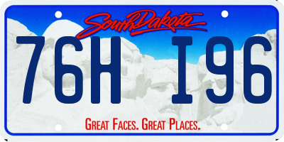 SD license plate 76HI96