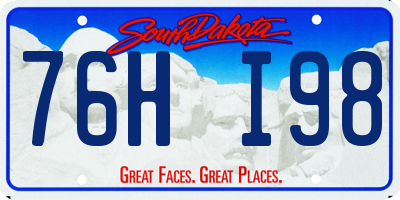 SD license plate 76HI98