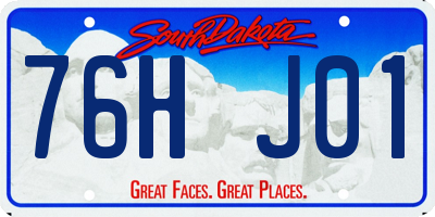 SD license plate 76HJ01