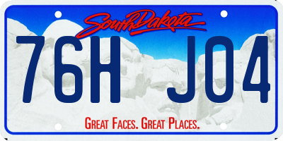 SD license plate 76HJ04