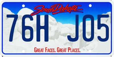 SD license plate 76HJ05