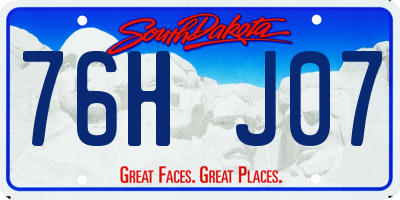 SD license plate 76HJ07