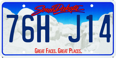 SD license plate 76HJ14