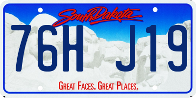 SD license plate 76HJ19