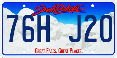 SD license plate 76HJ20