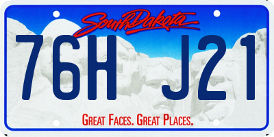SD license plate 76HJ21