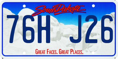 SD license plate 76HJ26