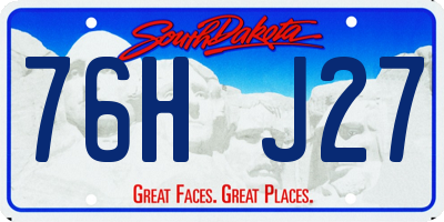 SD license plate 76HJ27
