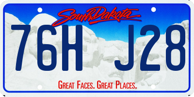 SD license plate 76HJ28